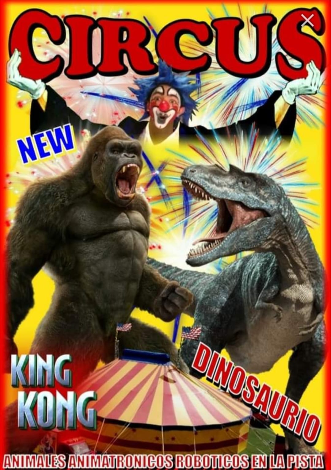 Cartel King kong y dinosaurios animatrónic