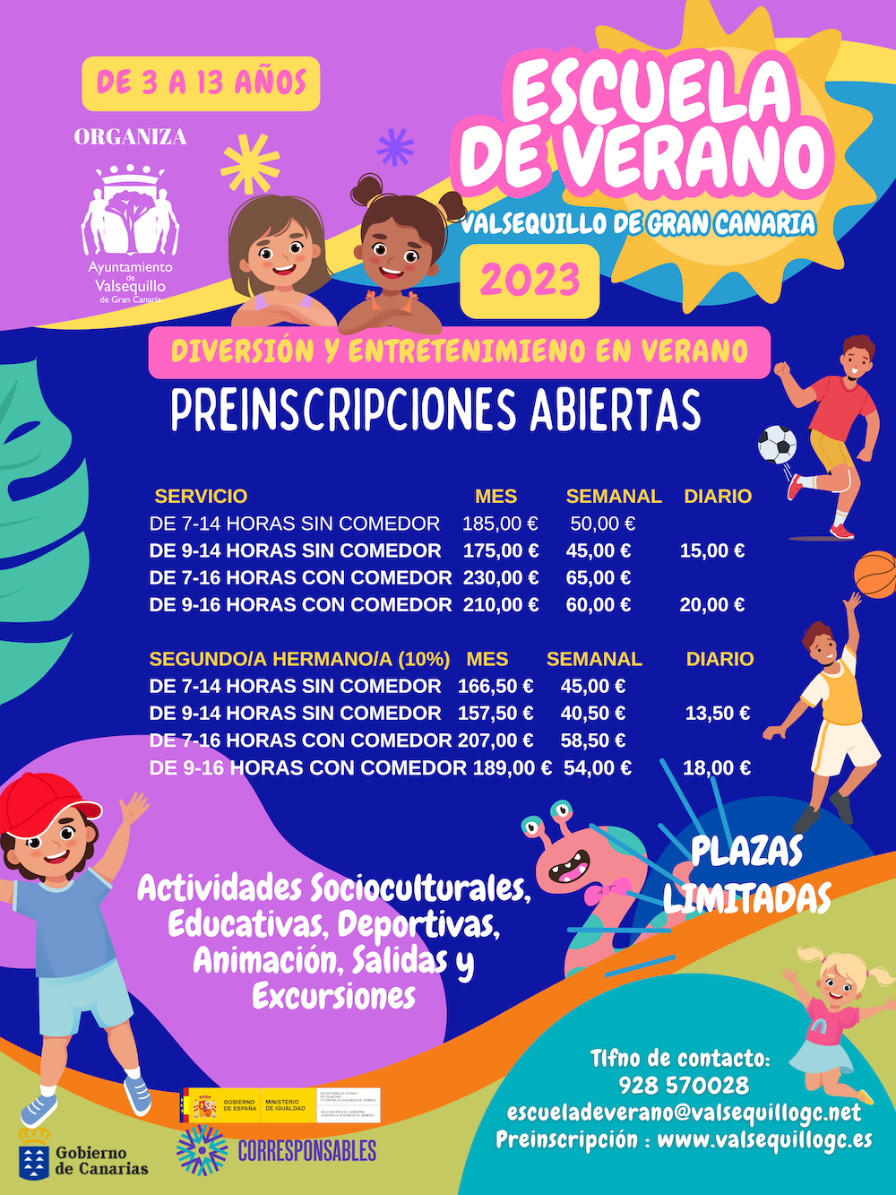 Featured image for “El Ayuntamiento abre la preinscripción para la Escuela de Verano 2023”